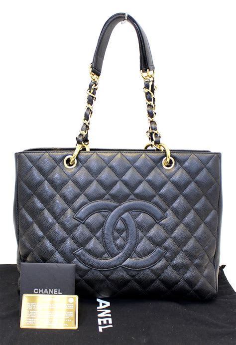 chanel leather tote|chanel handbags shopper tote.